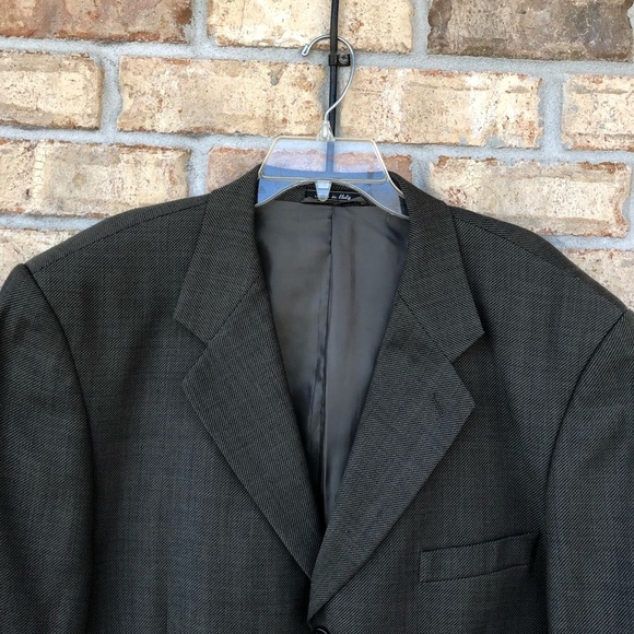 Canaletti Enzo Made In Italy Gray Greenish 3 Buttons Wool Blazer Jacket R 48/43 - Picture 3 of 16